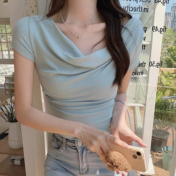 ラミングエリーネックスリムフィット半袖Tシャツ