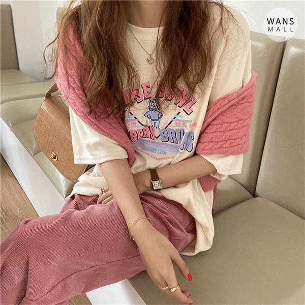 ローズボールプリント半袖Tシャツ