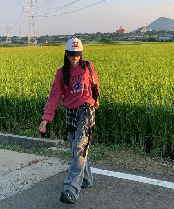 Howdy Pigment Wide Balloon Fit Cotton Long Pants Denim Pants Winter Long Pants 3 Colors