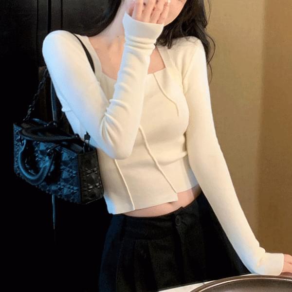 튜드 언발 컷팅 슬림핏 티셔츠