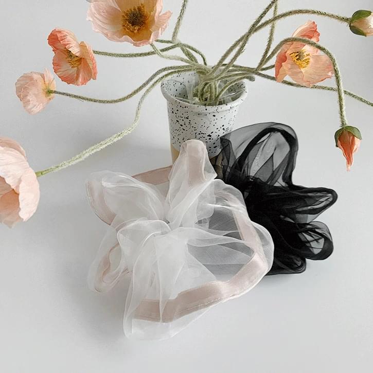 オーガンザタッチ2 ビッグスクランチグルグル髪留めバンド