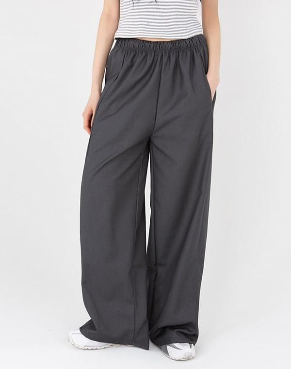 Wide TR banding slacks pants