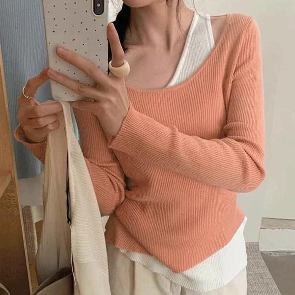 Calming Fake Layered Knitwear