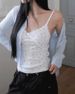 릴퓨 플라워 레이스 크롭 나시