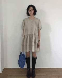 Salty pintuck ruffle Dress