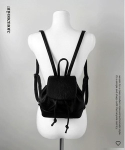 Hitch Daily Black Leather Mini Backpack