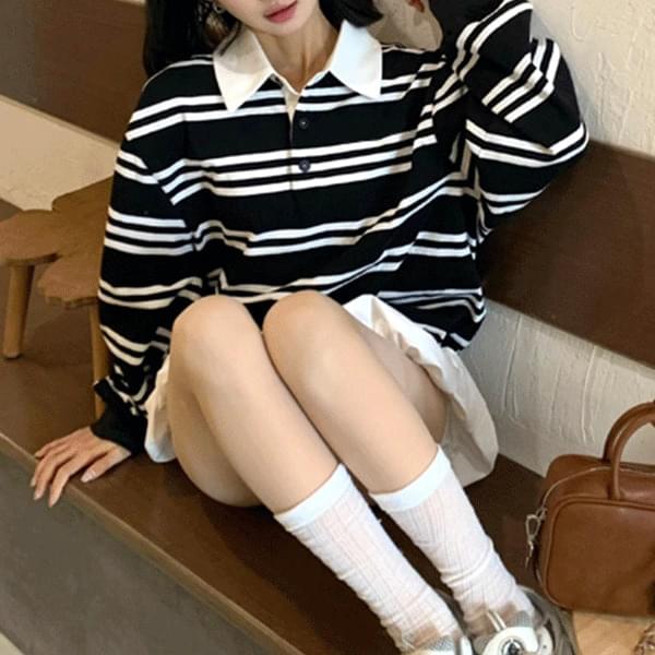 Lianne's Stripe Collar T-Shirt