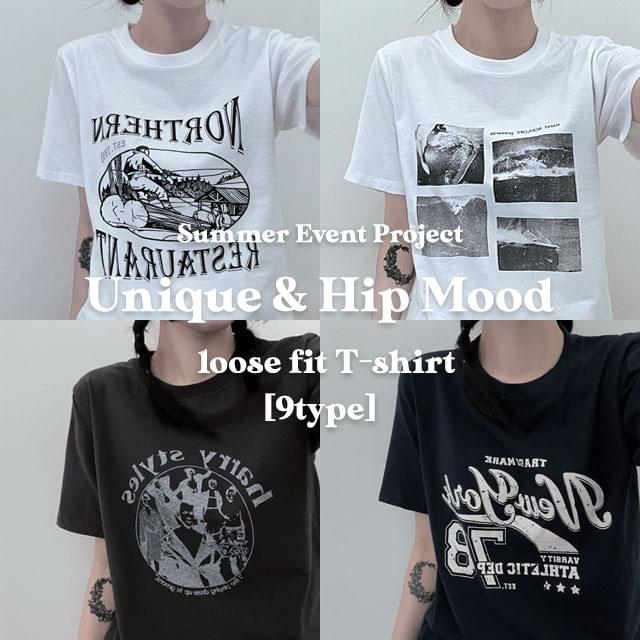 Unique hip Loose-fit short sleeve T-shirt collection exhibition