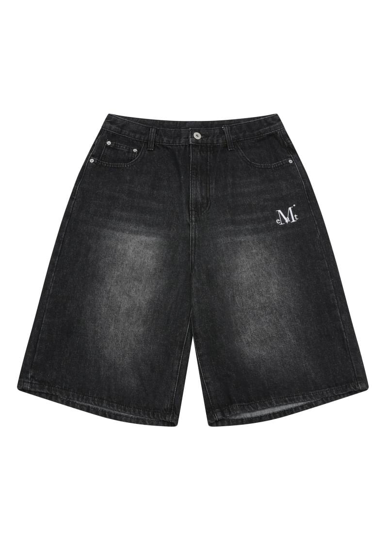 ★MUCENT★ Ronar Back Button Leather Point Bermuda Denim Pan MUSINSA | MUCENT Ronar Back Button Leather Point Bermuda