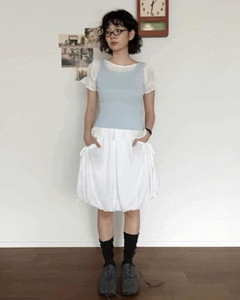 Nylon Ribbon Balloon Skirt *Ivory Same-day shipping available