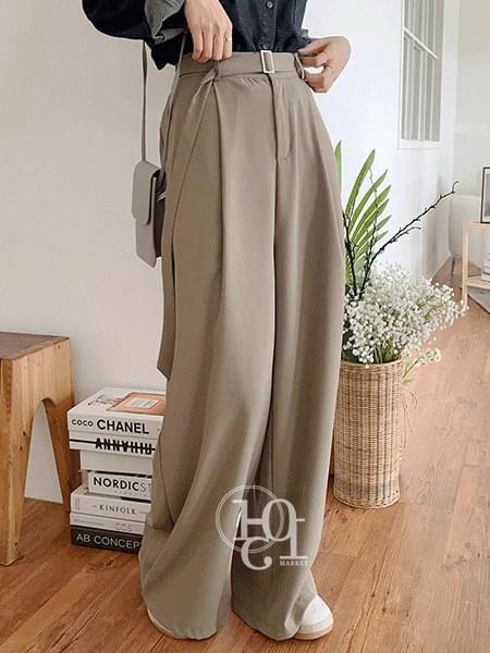 Square high waist wide slacks