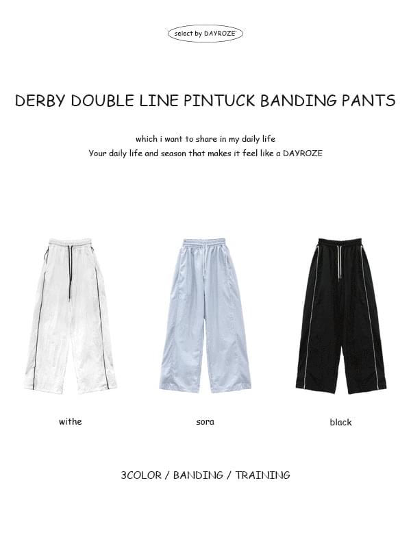 Derby Double Line Pin Tuck Banding Pants