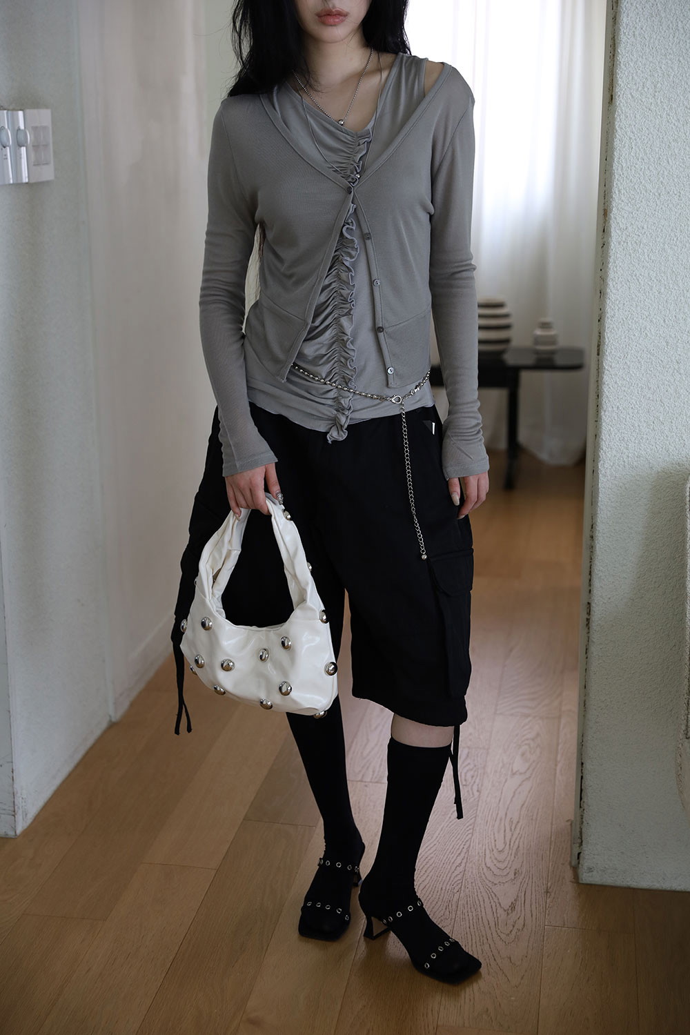 【COLOR iN ID】Eyelet Square Mule COLOR iN ID - Eyelet Square Mule 跟鞋- Codibook.