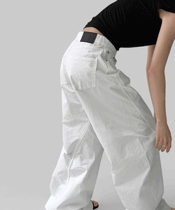 Elop Curved Balloon Wide Cotton Pants