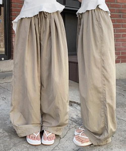 Hitme Nylon Two-Pin Tuck Two-Way Wide Pants -6 Colors