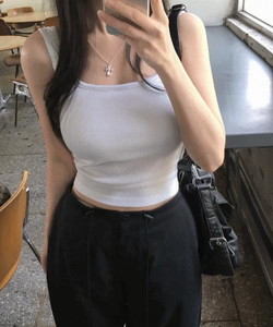DEBEL CAP INSIDE Ribbed Sleeveless -4 color