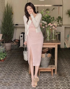 Phase Bustier Slit Long Dress