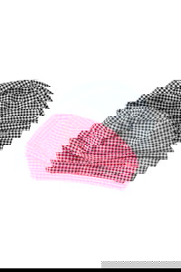 gingham check beanie