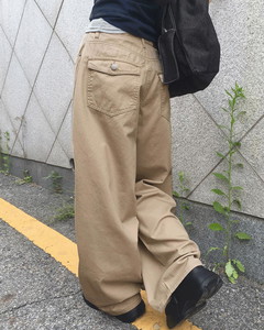 カンドバックポケットワイドコットンパンツ