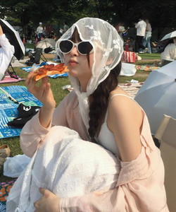 Flower sheer scarf