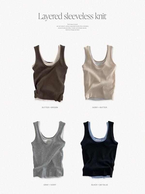 Hey Ribbed Sleeveless Knitwear 