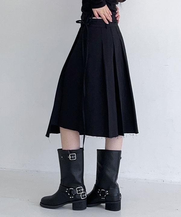 Rit pleated layered wrap skirt