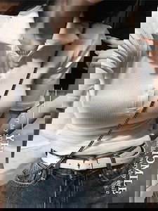 Anna Ribbed Kara Short Sleeve T-Shirt